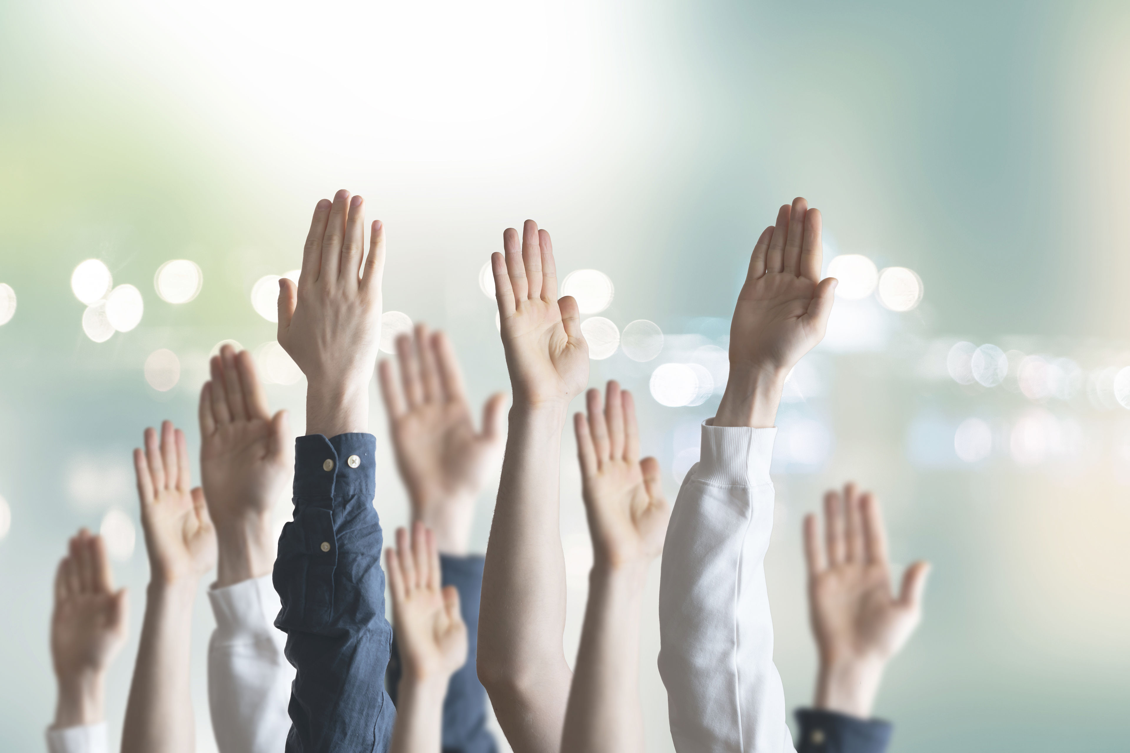 the people hands raised in the air, vote, election, democracy