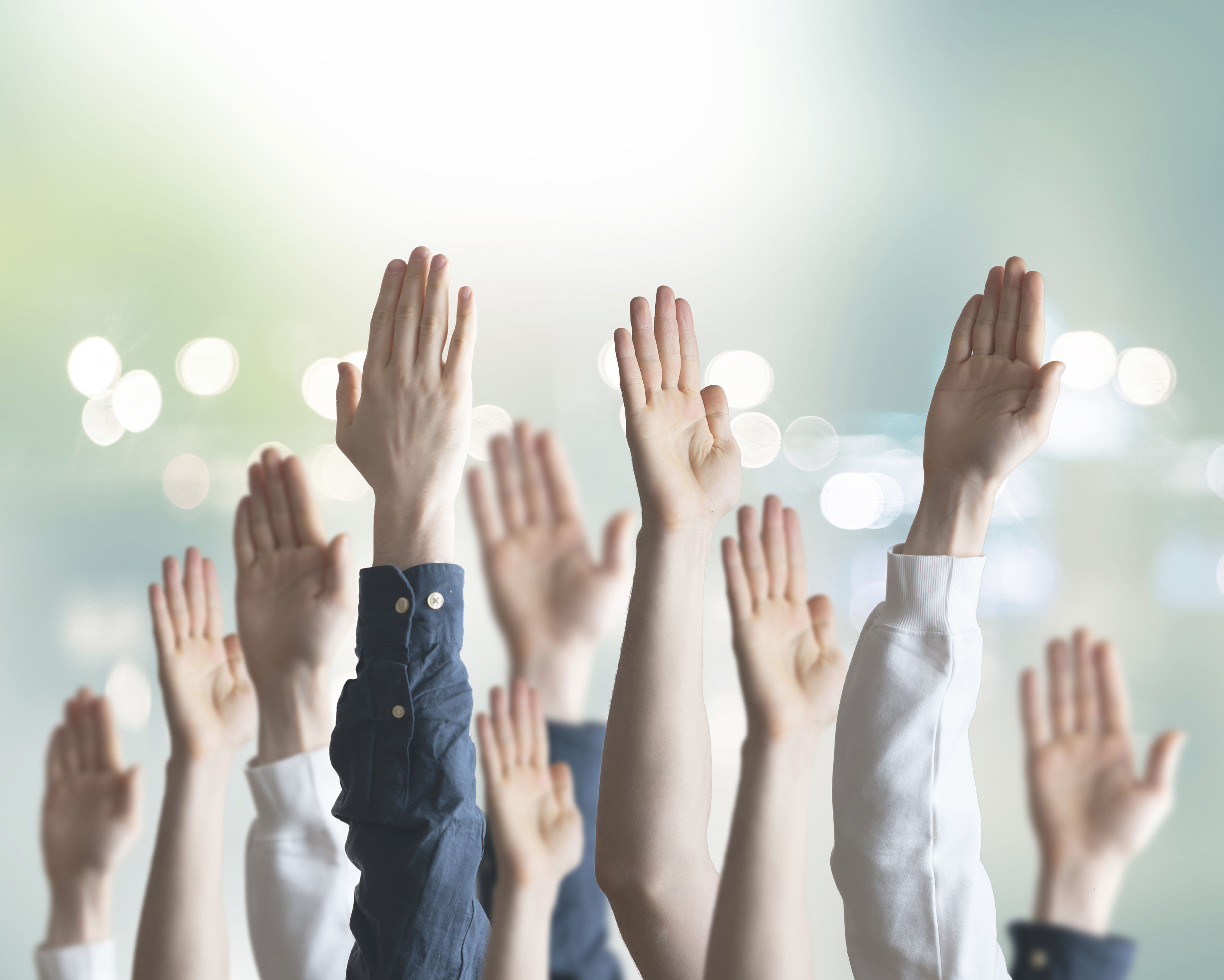 the people hands raised in the air, vote, election, democracy